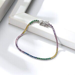 S925 2.0ct pure silver single-row diamond bracelet